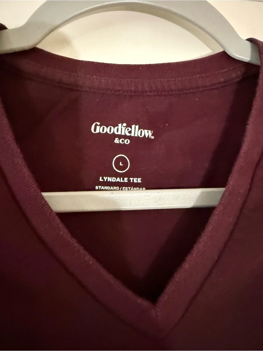 Goodfellow & Co Men's V-Neck T‑Shirt - Burgundy Size Large